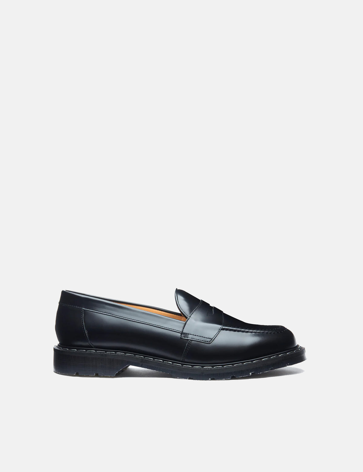 Solovair Penny Hi-Shine Loafers - Black