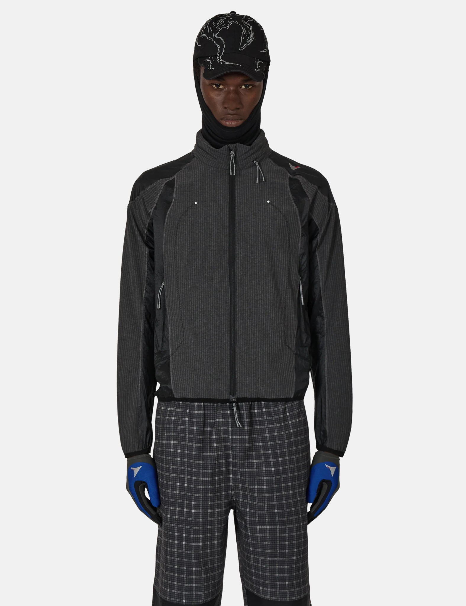 ROA Numb Pinstripe Hooded Wind Jacket - Black — BHODE