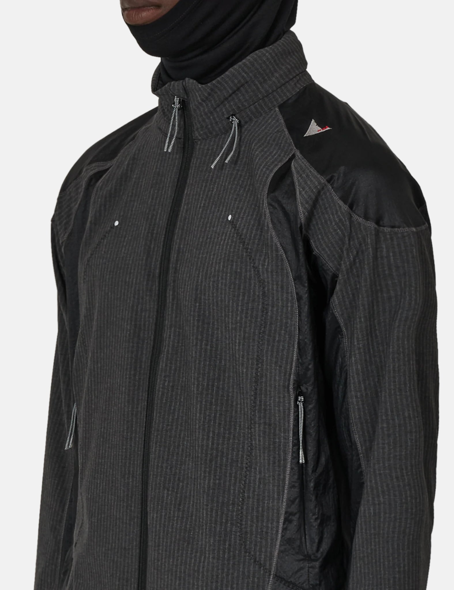ROA Numb Pinstripe Hooded Wind Jacket - Black — BHODE