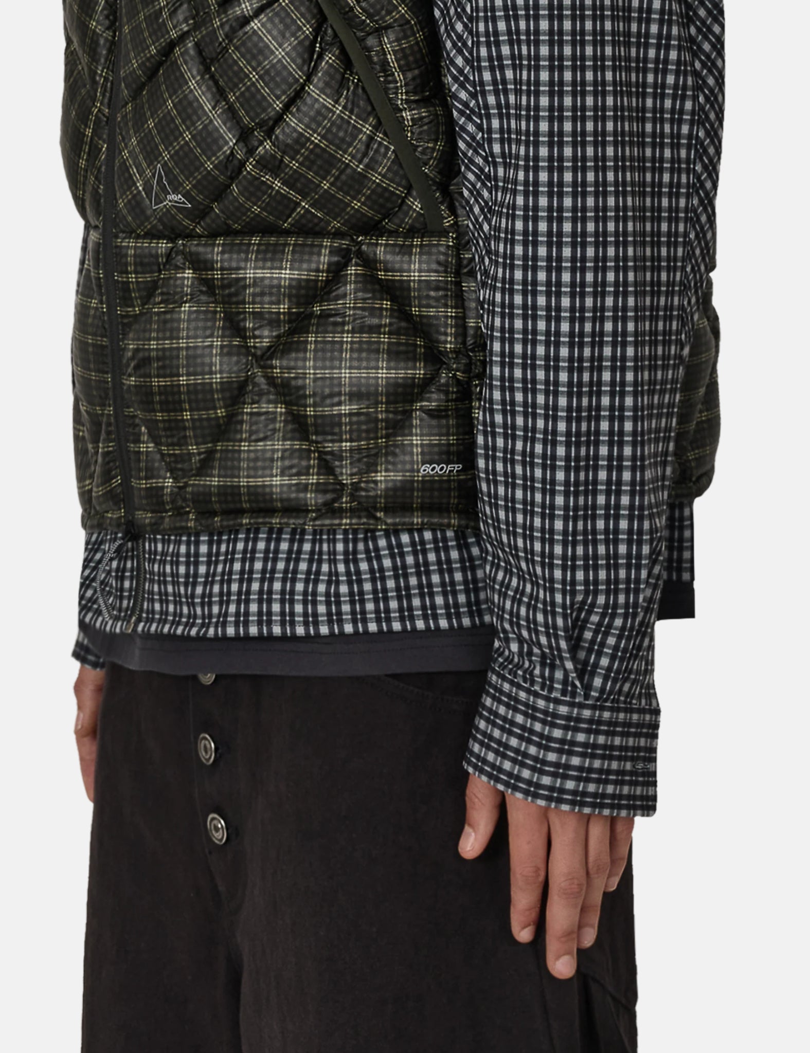 ROA Nuna 600 Fill Power Check Hooded Down Vest - Anthracite Grey