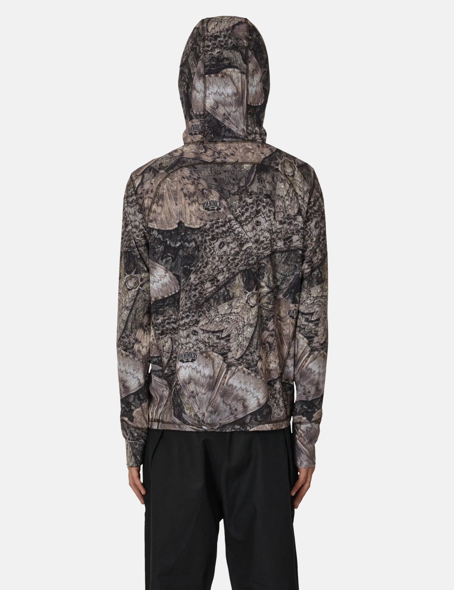ROA Lio Baselayer Moth Print Long Sleeve Hoodie - Brown — BHODE