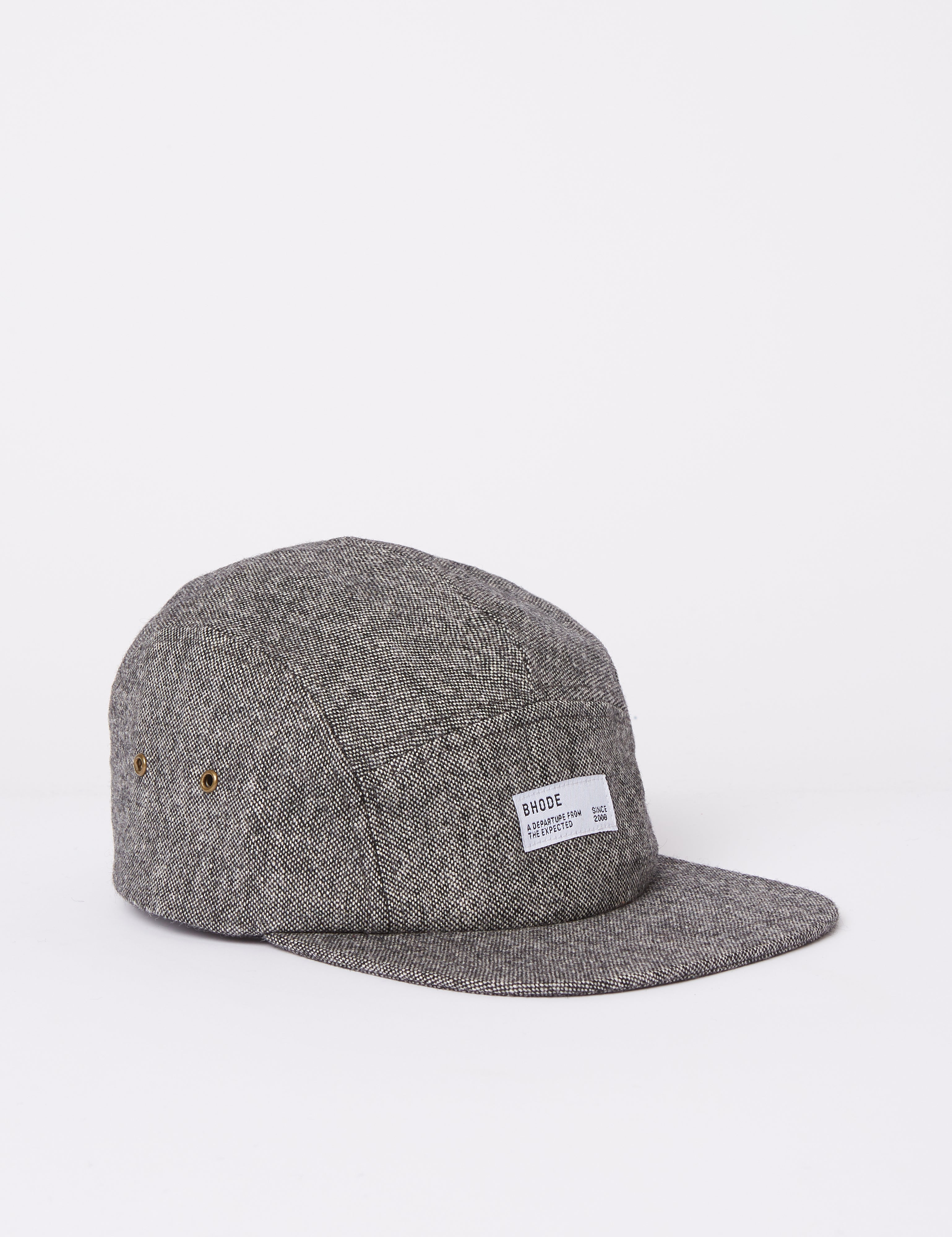 Bhode 5-Panel Cap (Mixed Wool) — Grey