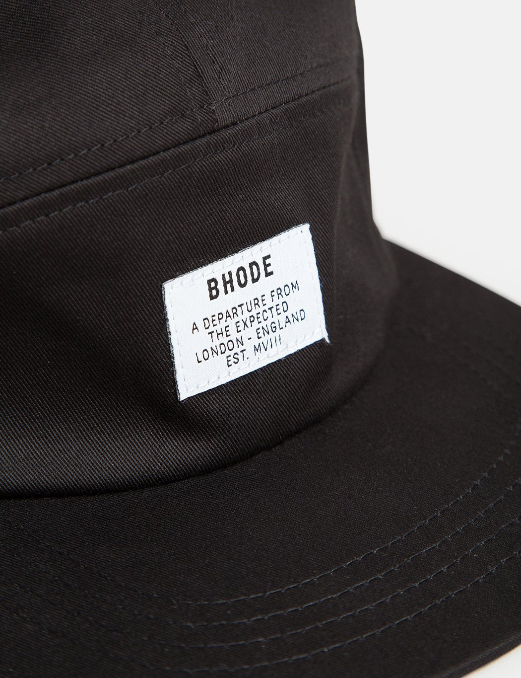 Bhode 5-Panel Cap (Cotton Twill) - Black