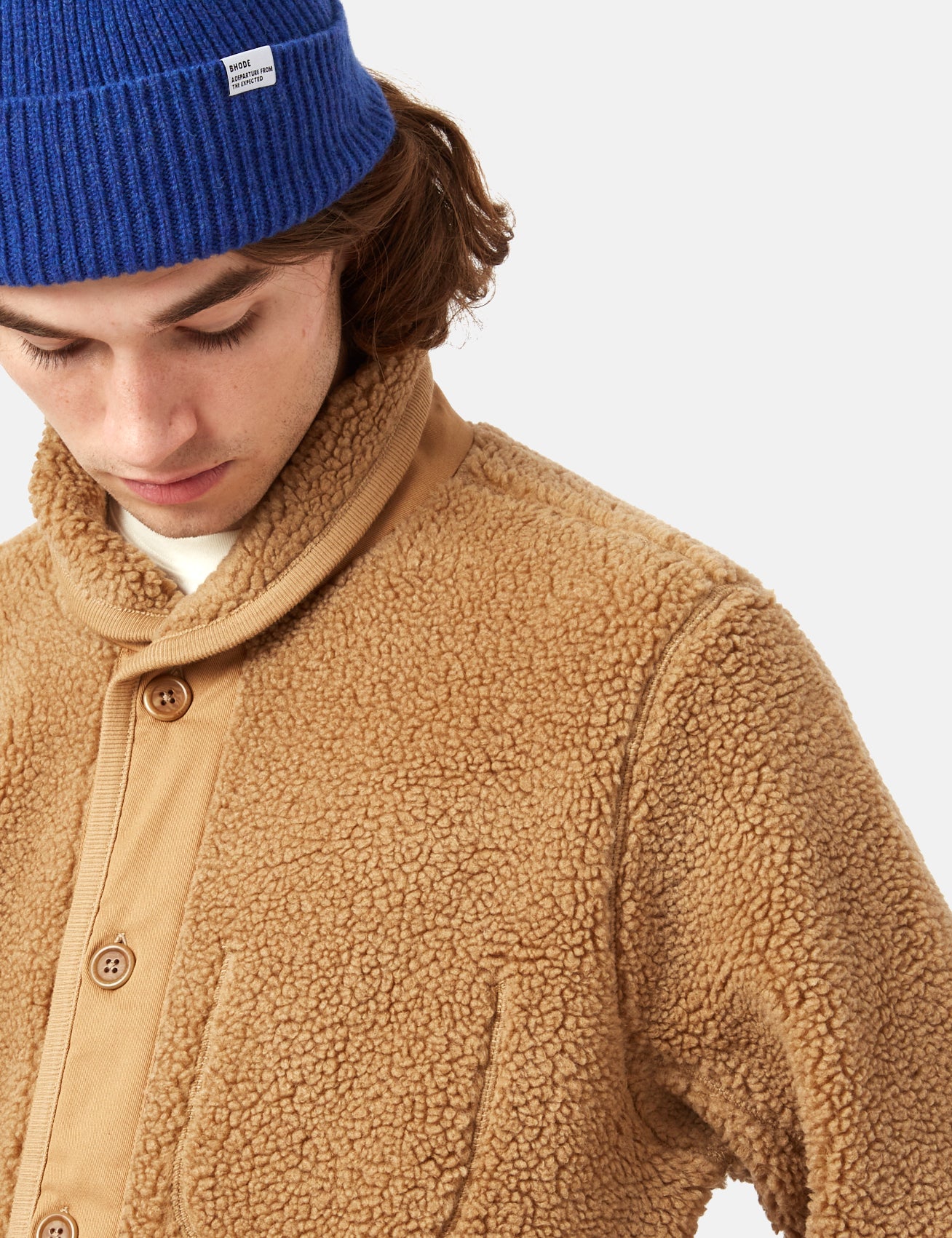 Bhode Shawl Collar Fleece - Camel