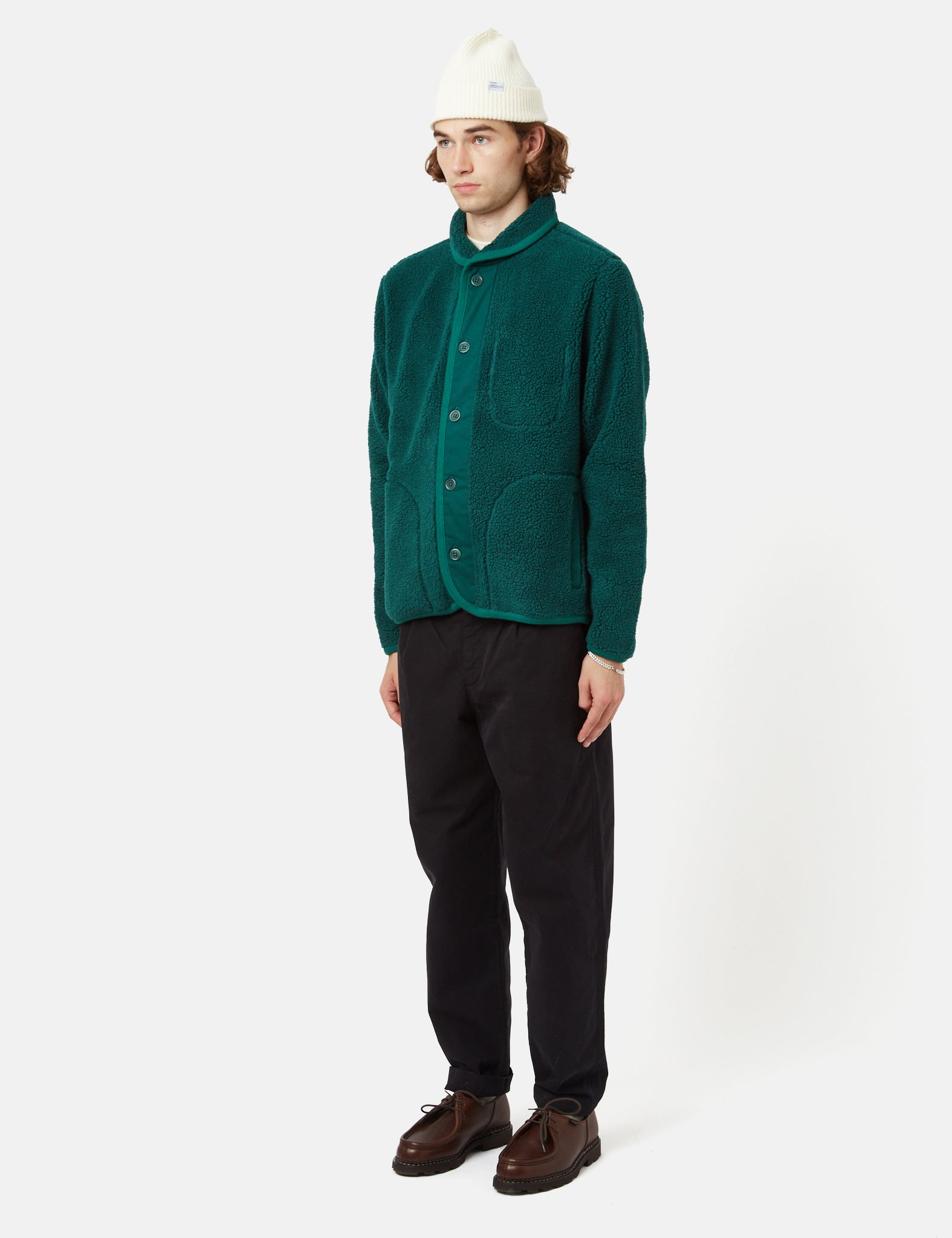 Bhode Shawl Collar Fleece - Bottle Green