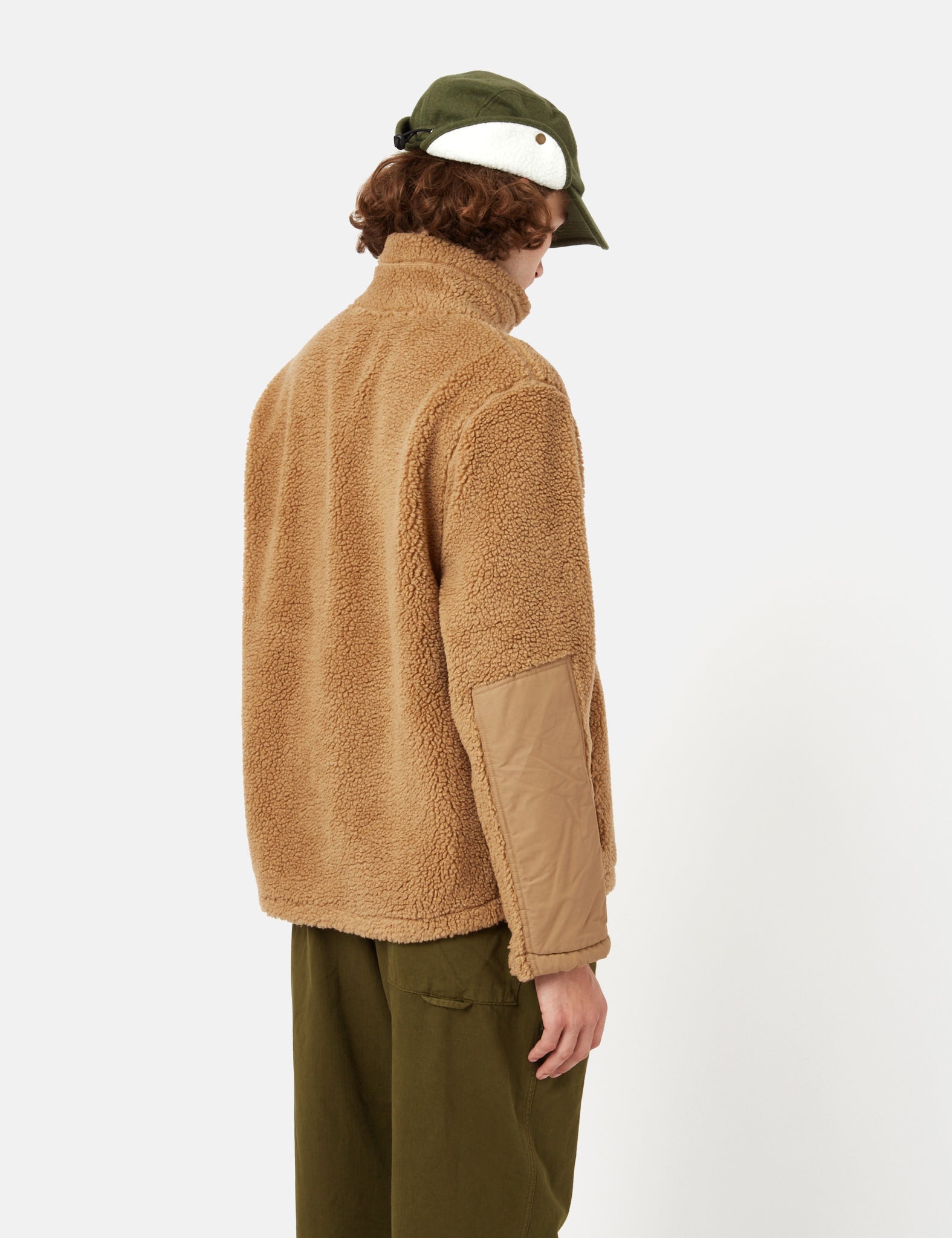 Bhode Sherpa Zip Fleece Jacket - Camel Brown