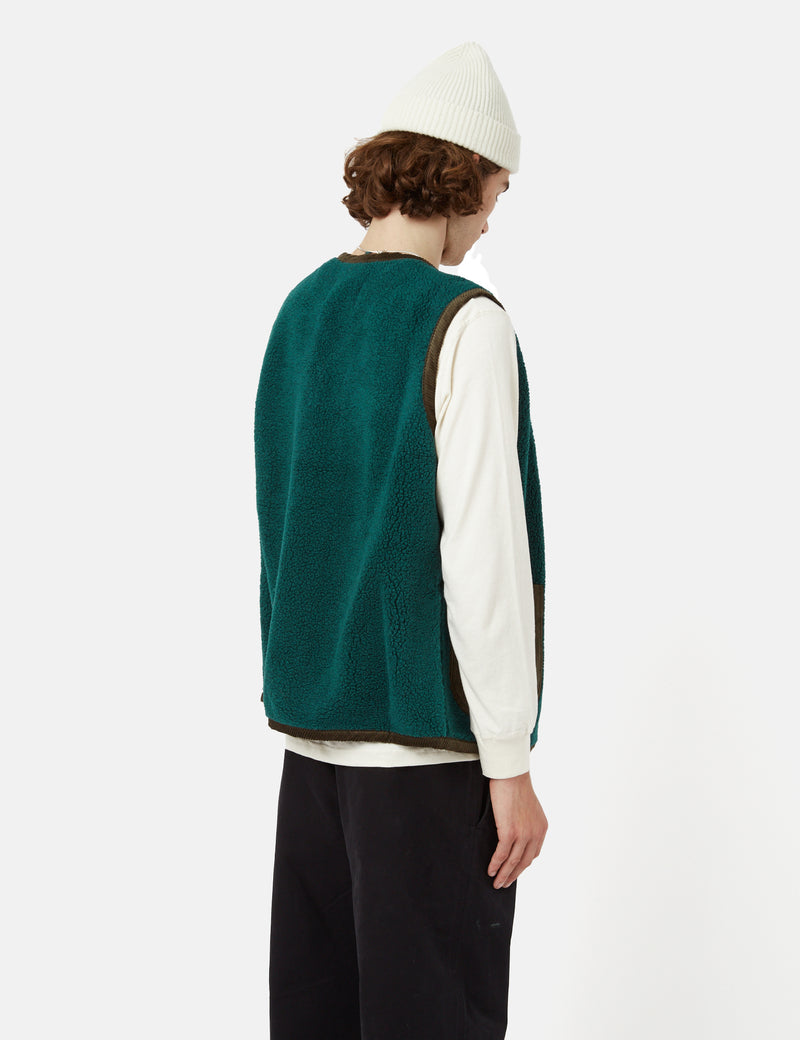 Bhode Cord Fleece Vest - Bottle Green