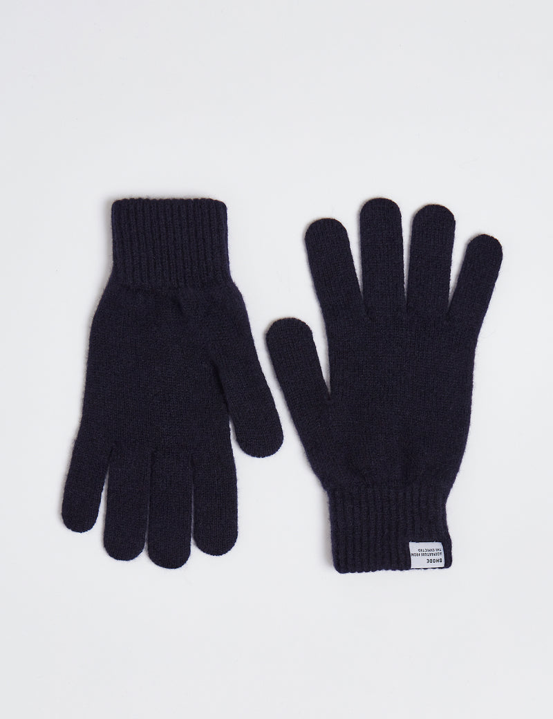 Bhode Hawick Gloves (Lambswool) - Navy Blue