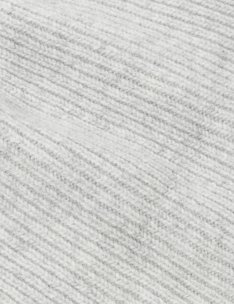 Bhode Hawick Short Beanie Hat (Merino Wool) - Pearl Grey