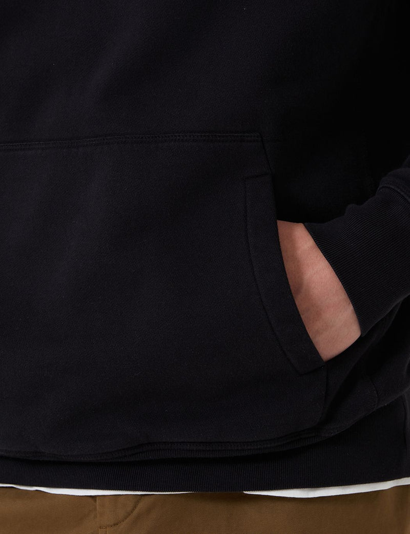 Bhode Oversized Pocket Hoodie - Black (Organic Cotton, 360gms)