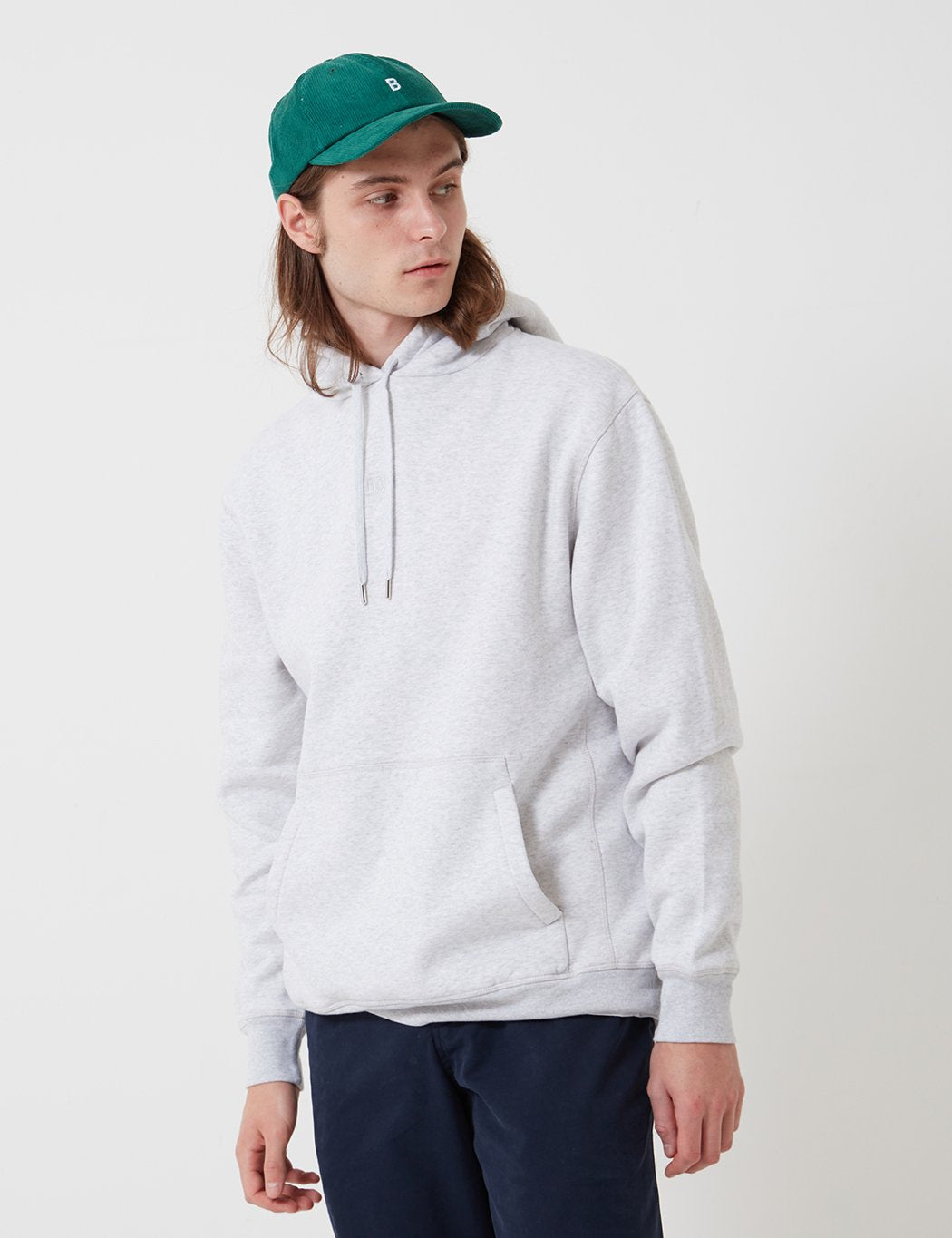 Bhode Oversized Pocket Hoodie - Grey Marl (Organic Cotton, 360gms)