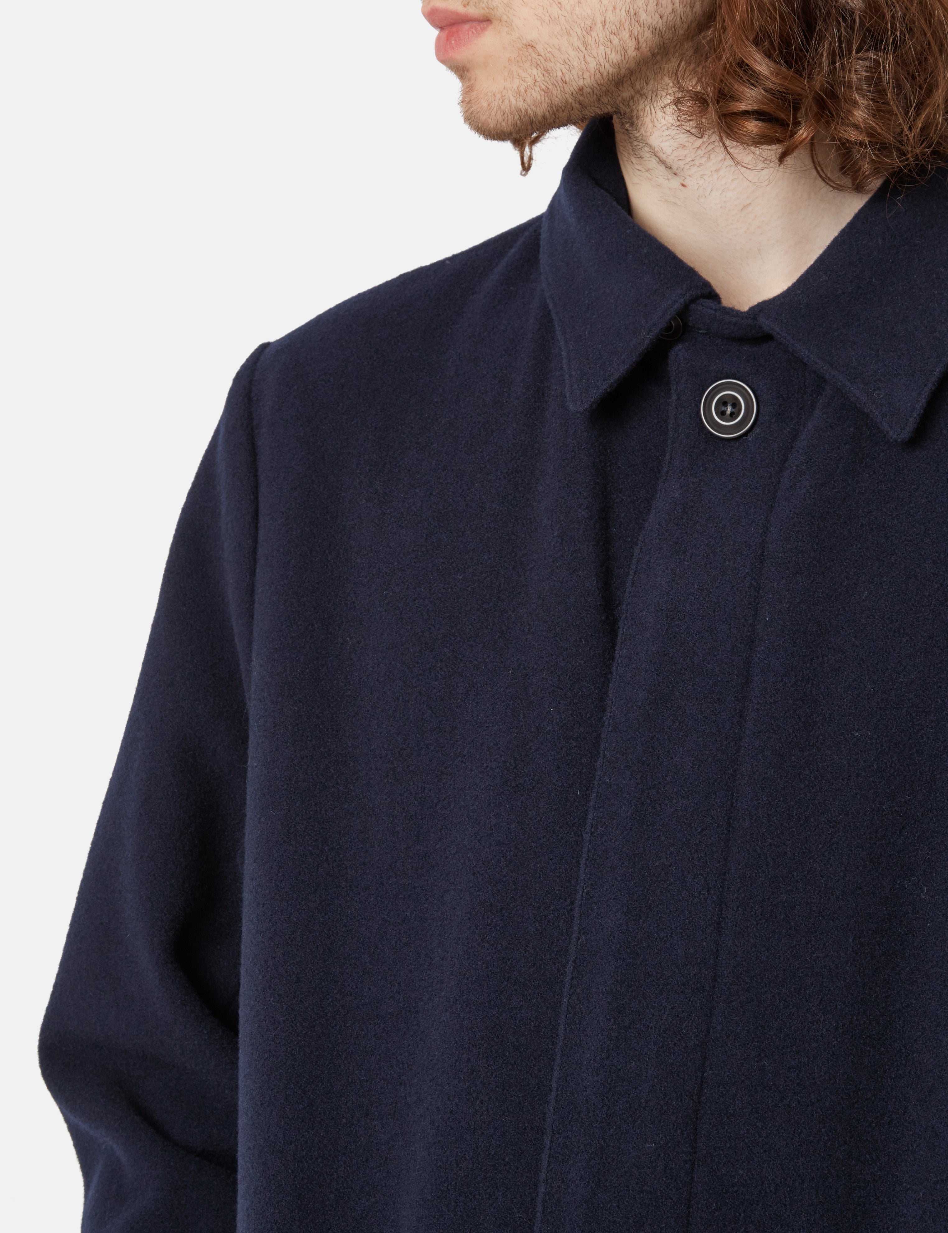 Bhode Wool Mac - Navy Blue