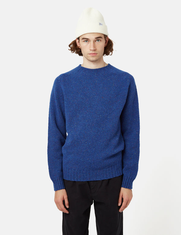 Bhode Lambswool Donegal Jumper (Made in Scotland) - Skye Blue