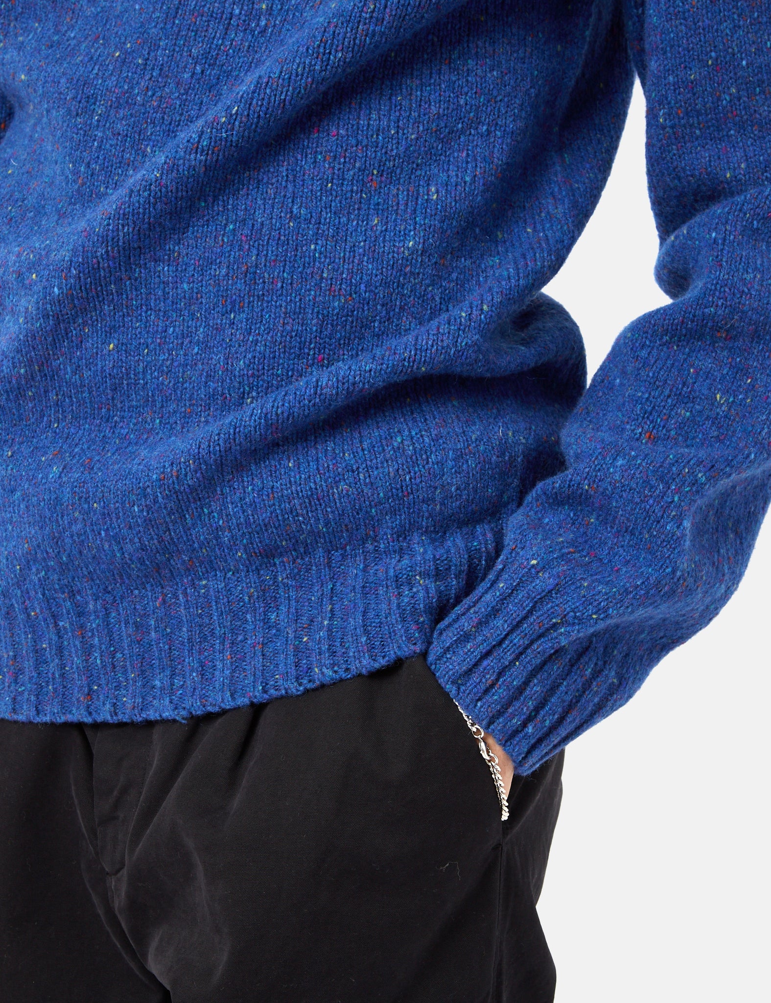 Bhode Lambswool Donegal Jumper (Made in Scotland) - Skye Blue