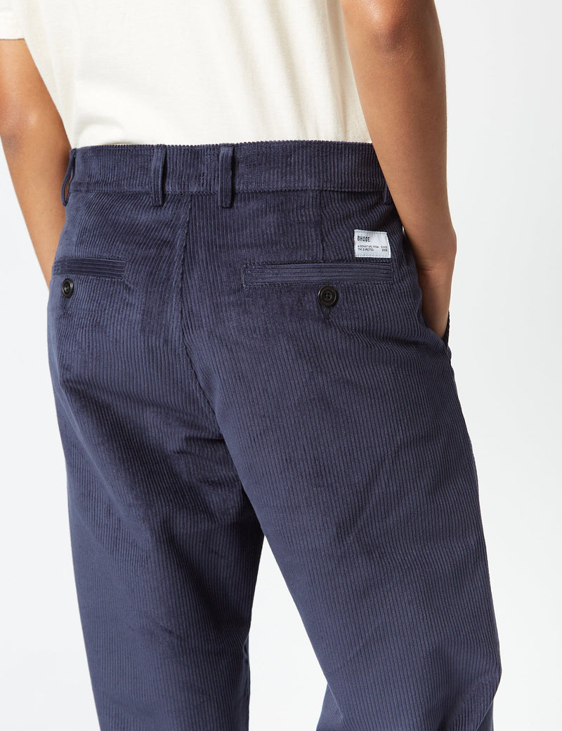 Bhode x Brisbane Cord Pant (Relaxed, Straight) - Navy Blue