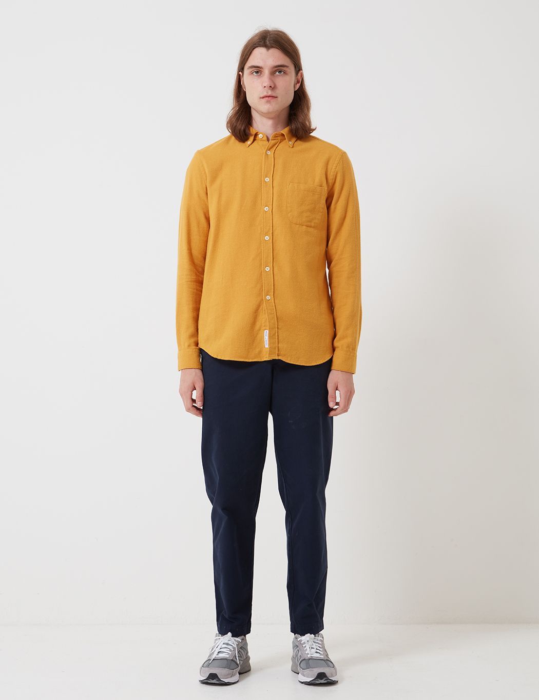 Bhode Classic Button Down Shirt (Cotton) - Mustard