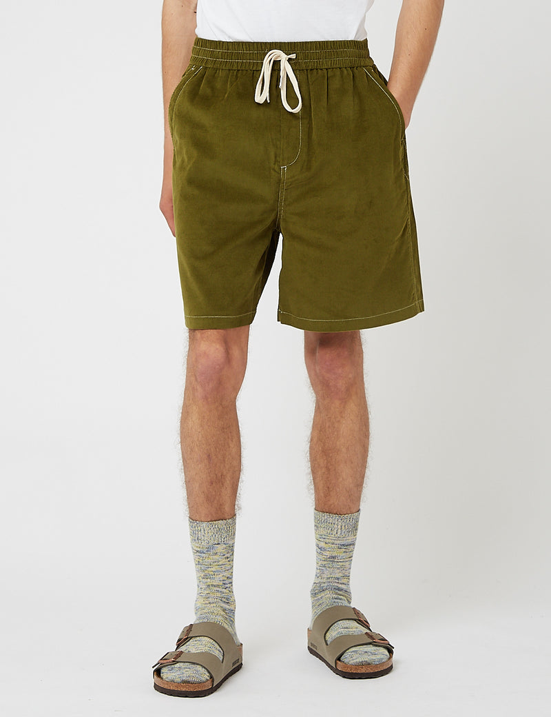 Bhode x Brisbane Moss Shorts (Needle Cord) - Grass Green