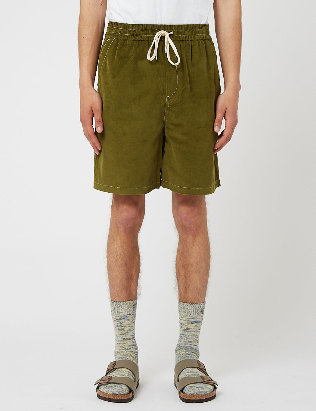 Bhode x Brisbane Moss Shorts (Needle Cord) - Grass Green