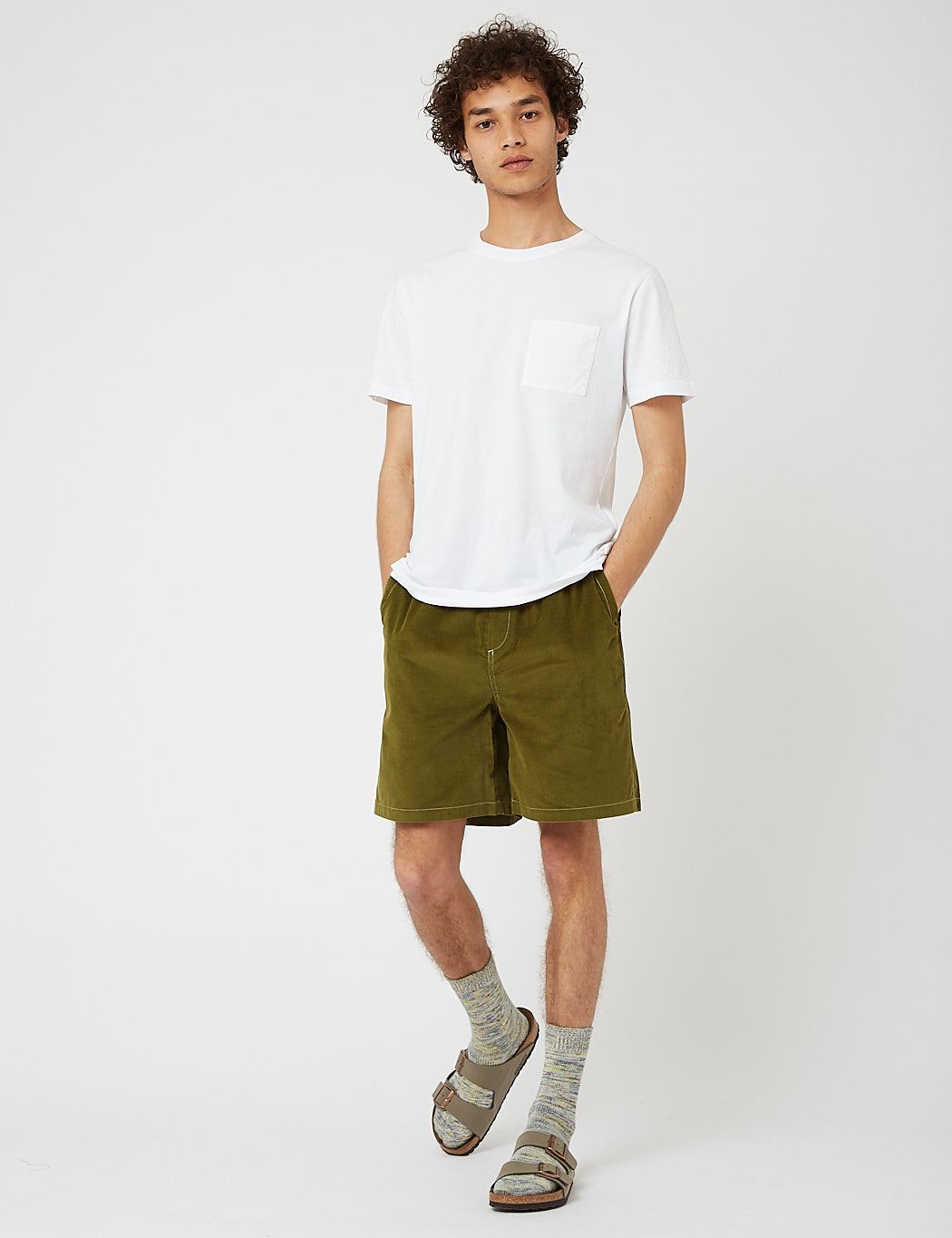 Bhode x Brisbane Moss Shorts (Needle Cord) - Grass Green