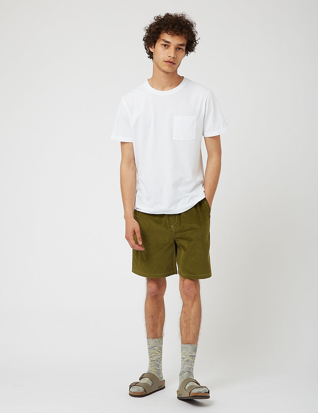 Bhode x Brisbane Moss Shorts (Needle Cord) - Grass Green