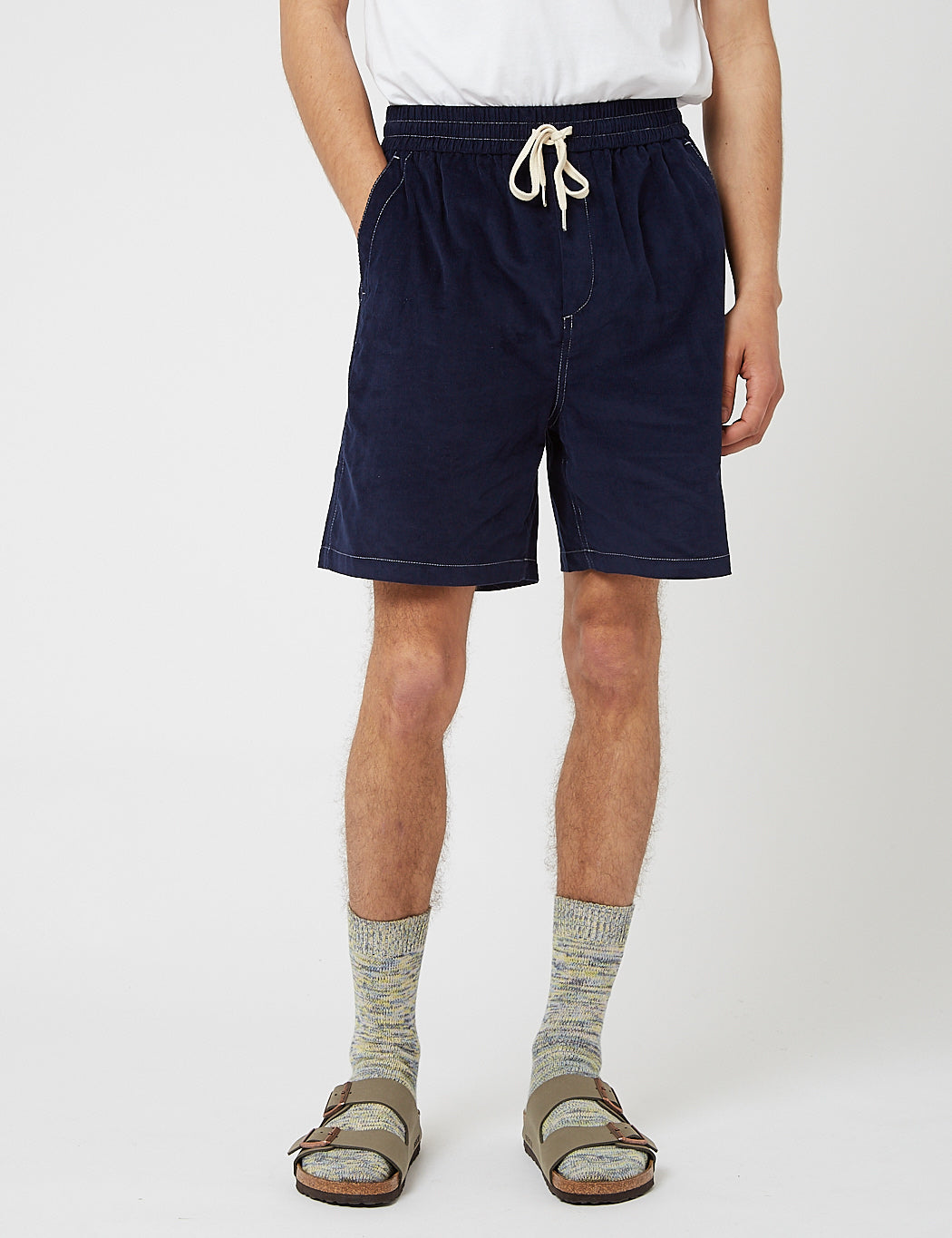 Bhode x Brisbane Moss Shorts (Needle Cord) - Navy Blue