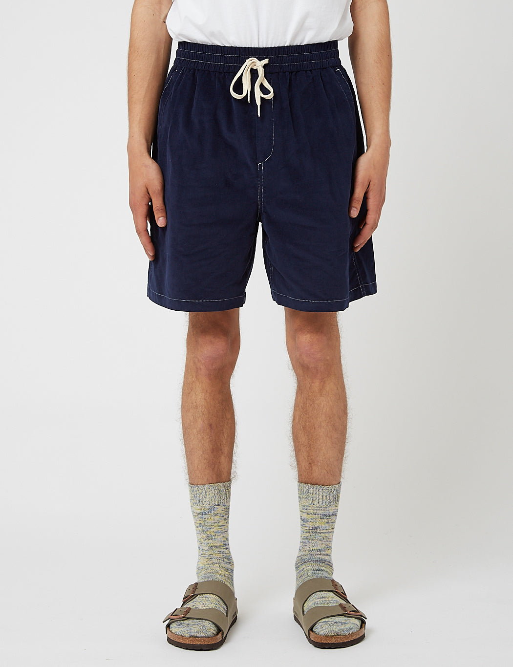 Bhode x Brisbane Moss Shorts (Needle Cord) - Navy Blue