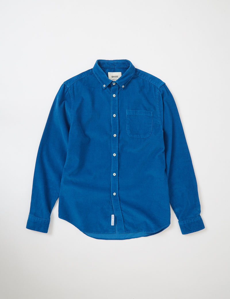 Bhode x Brisbane Moss Shirt (14 Wale Cord) - Airforce Blue