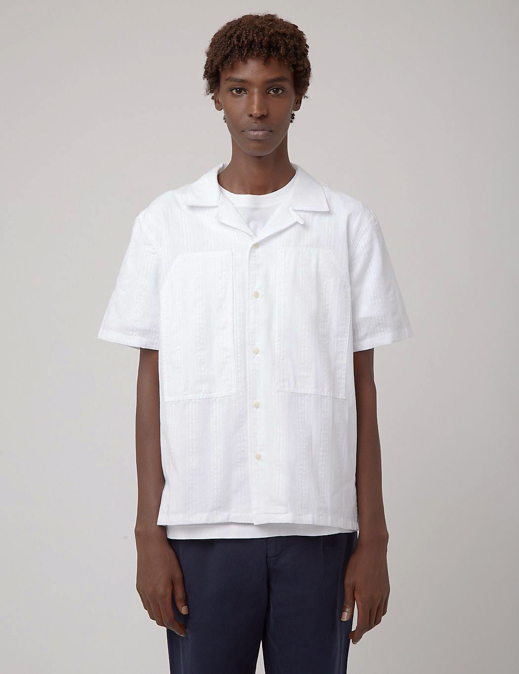 Bhode Revere Collar Safari Shirt - White