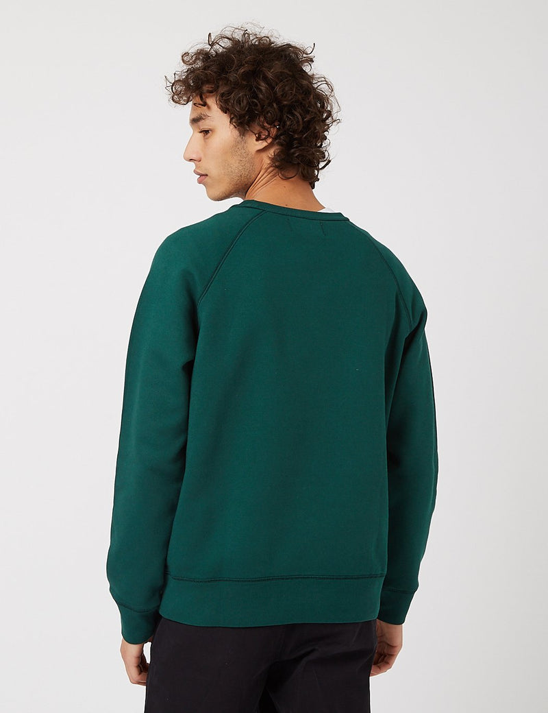 Bhode Besuto Raglan Sweatshirt - Forest Green (Organic Cotton, 360gms)