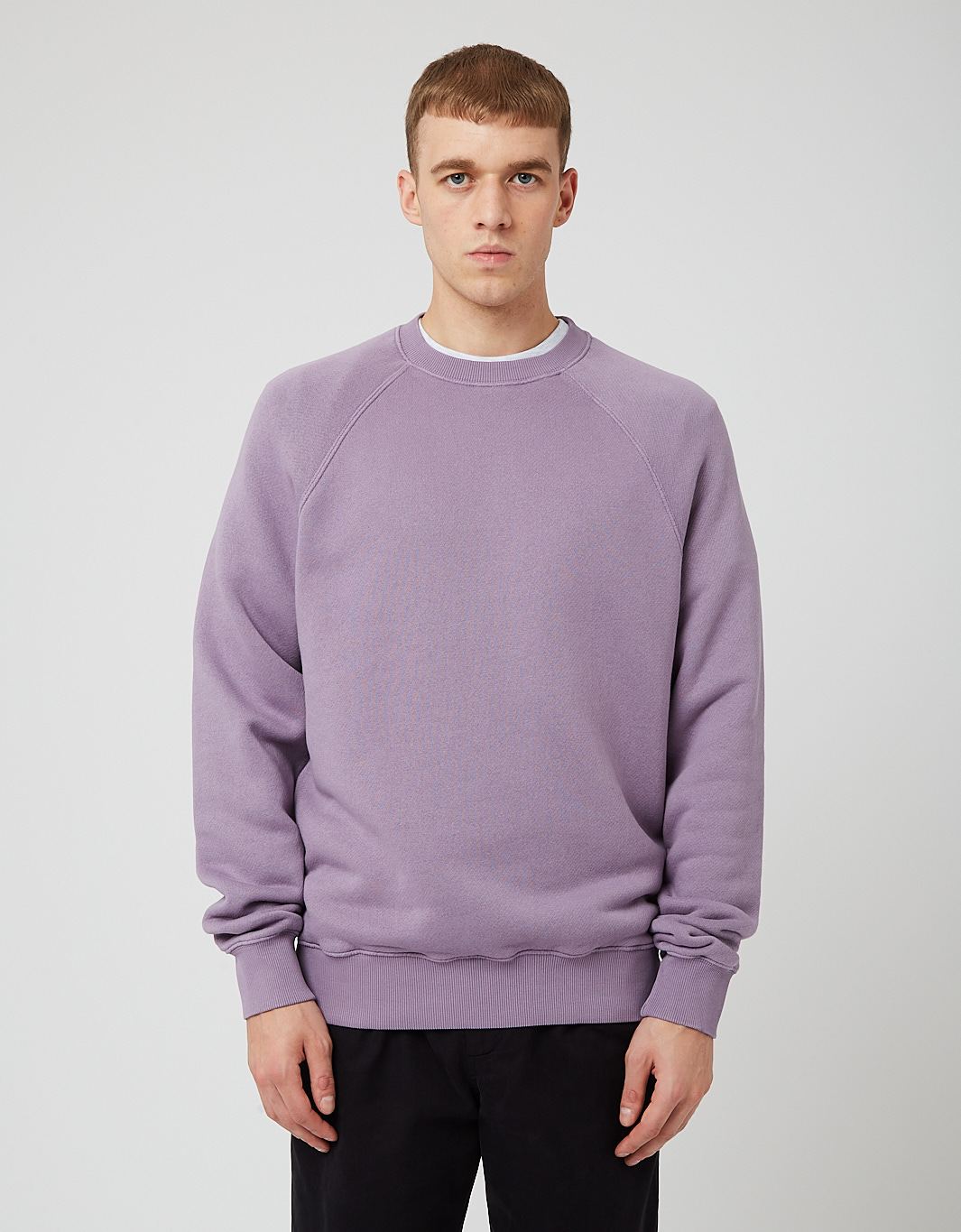 Bhode Raglan Crew Sweatshirt (Loopback) - Space Purple