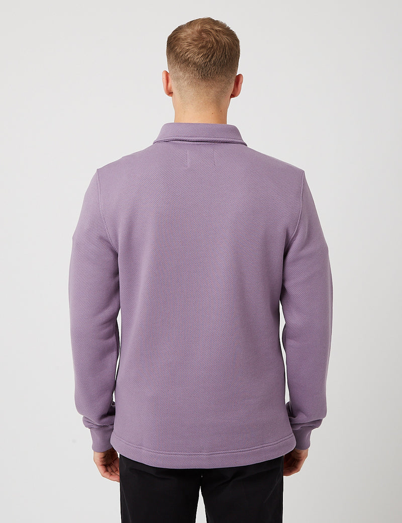 Bhode Everyday Half-Zip Collar Sweatshirt (Loopback) - Purple Sage