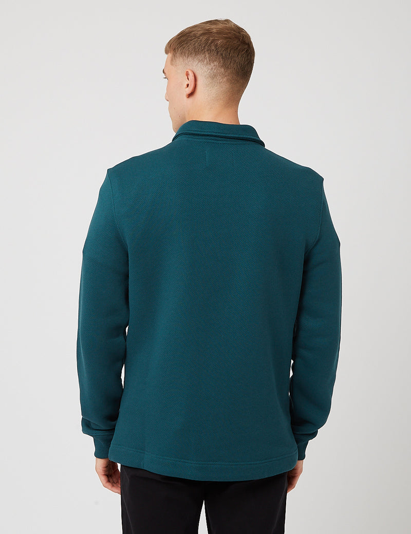Bhode Everyday Half-Zip Collar Sweatshirt (Loopback) - Deep Teal Green