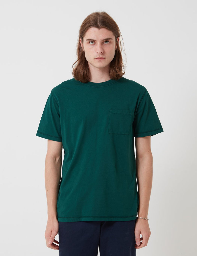Bhode Besuto Pocket T-Shirt - Forest Green (Organic Cotton, 165gsm)