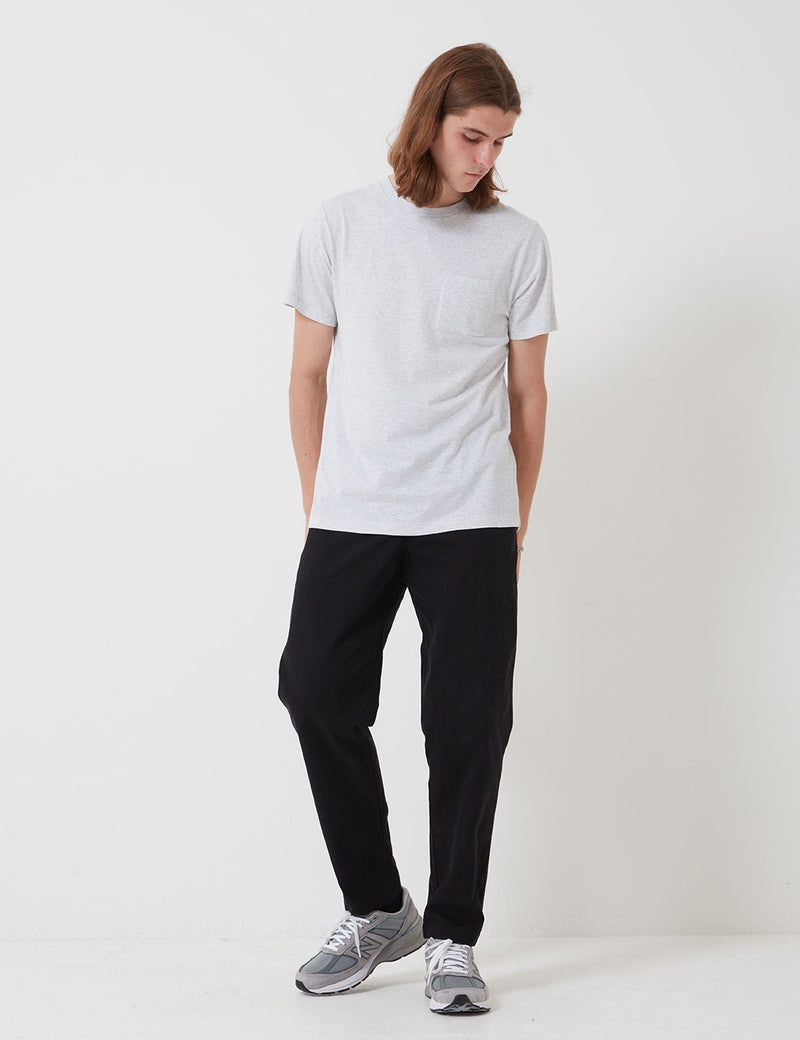 Bhode Besuto Pocket Long Sleeve T-Shirt - Grey Marl (Organic Cotton, 165gsm)
