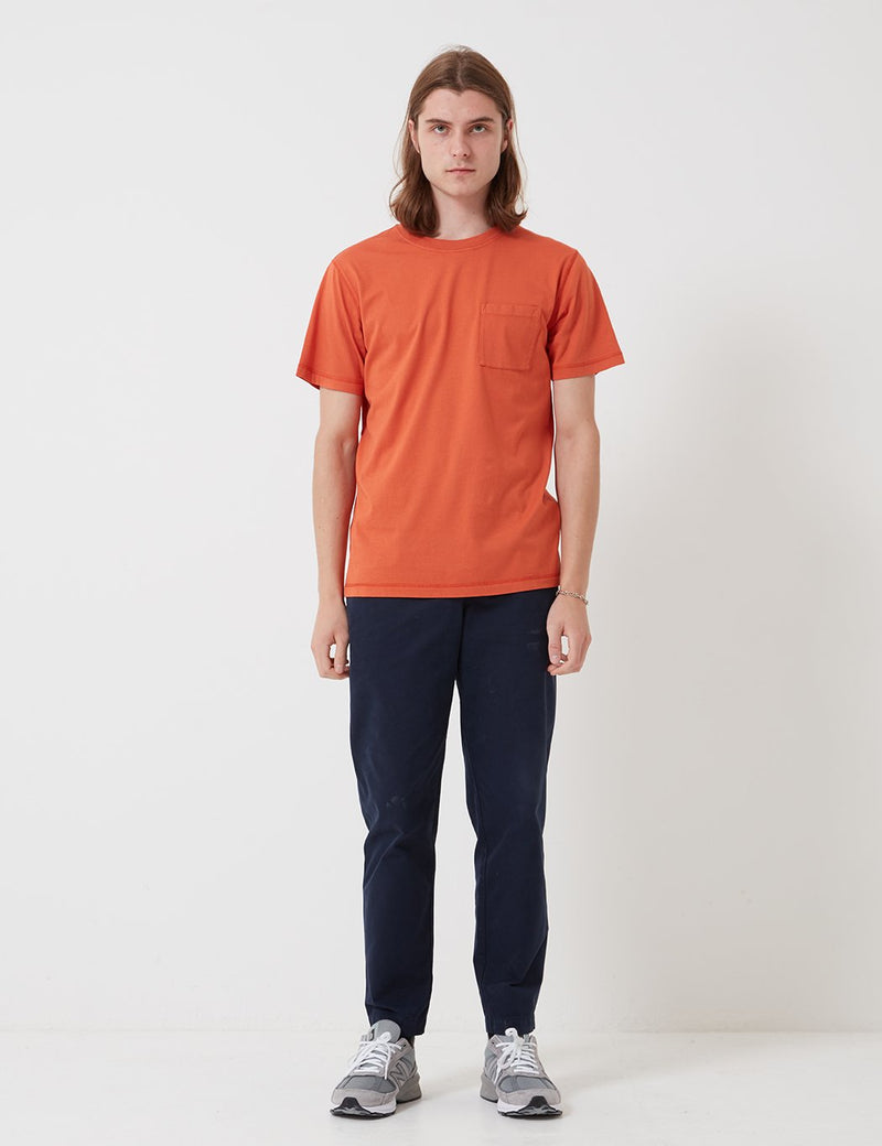 Bhode Besuto Pocket T-Shirt - Rust (Organic Cotton, 165gsm)