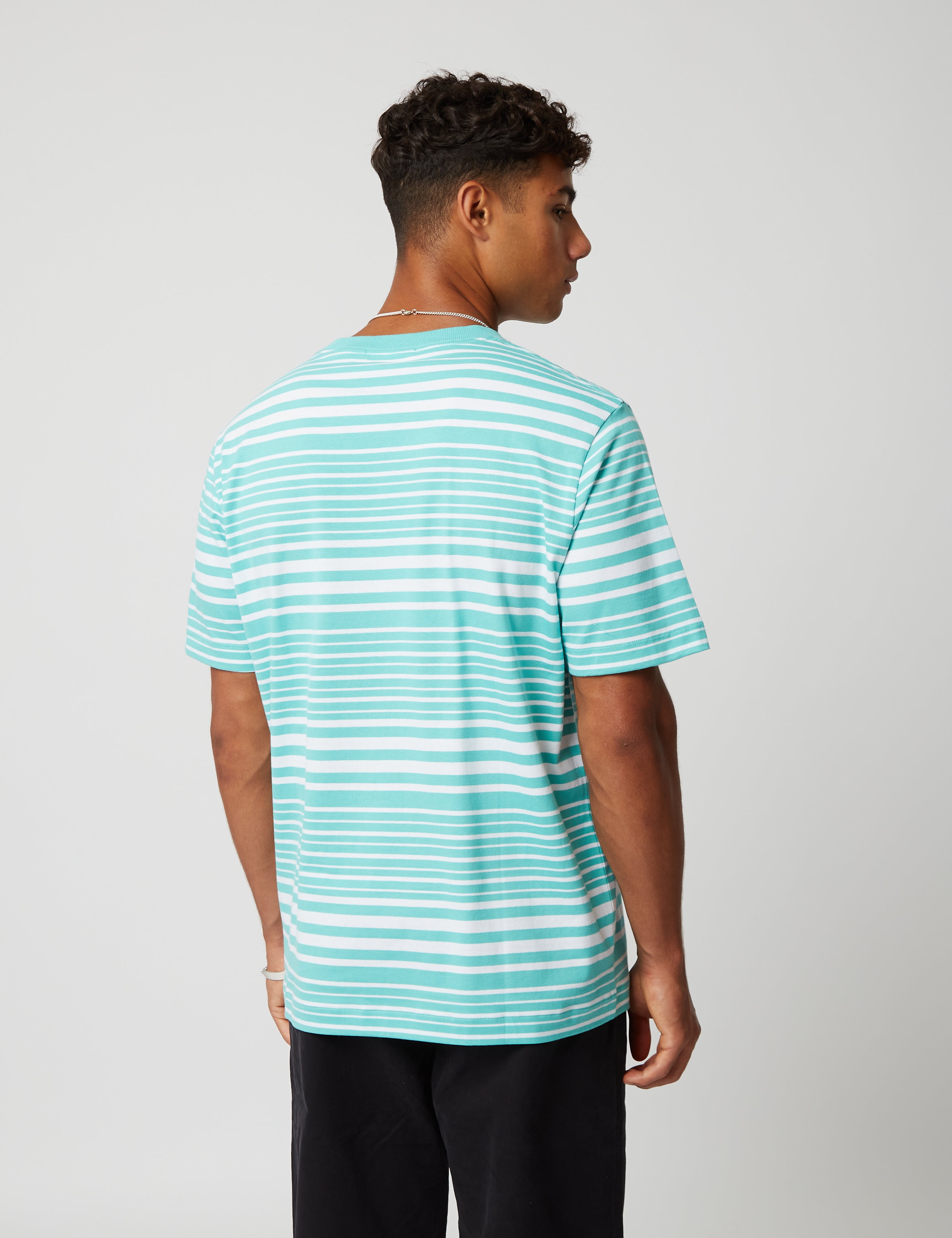 Bhode Shima Striped T-Shirt (Organic) - Turquoise Green