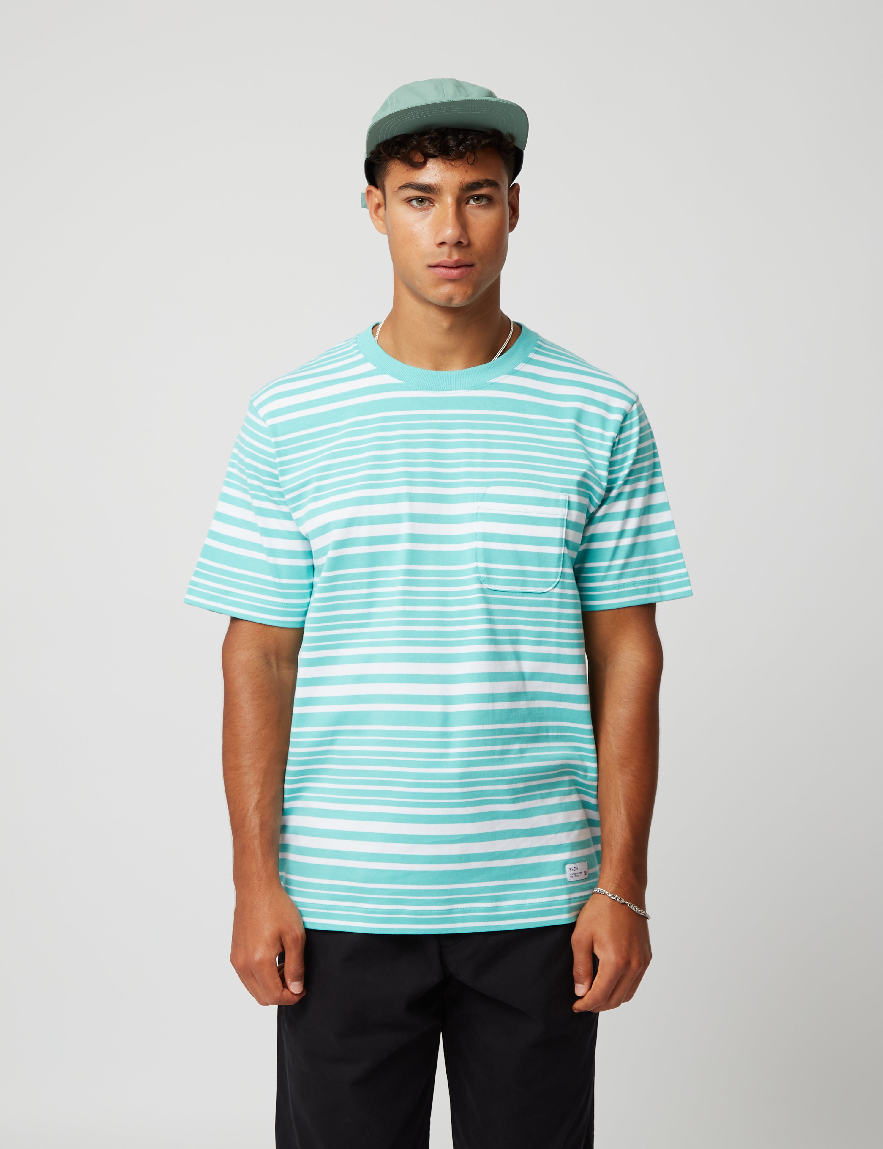 Bhode Shima Striped T-Shirt (Organic) - Turquoise Green