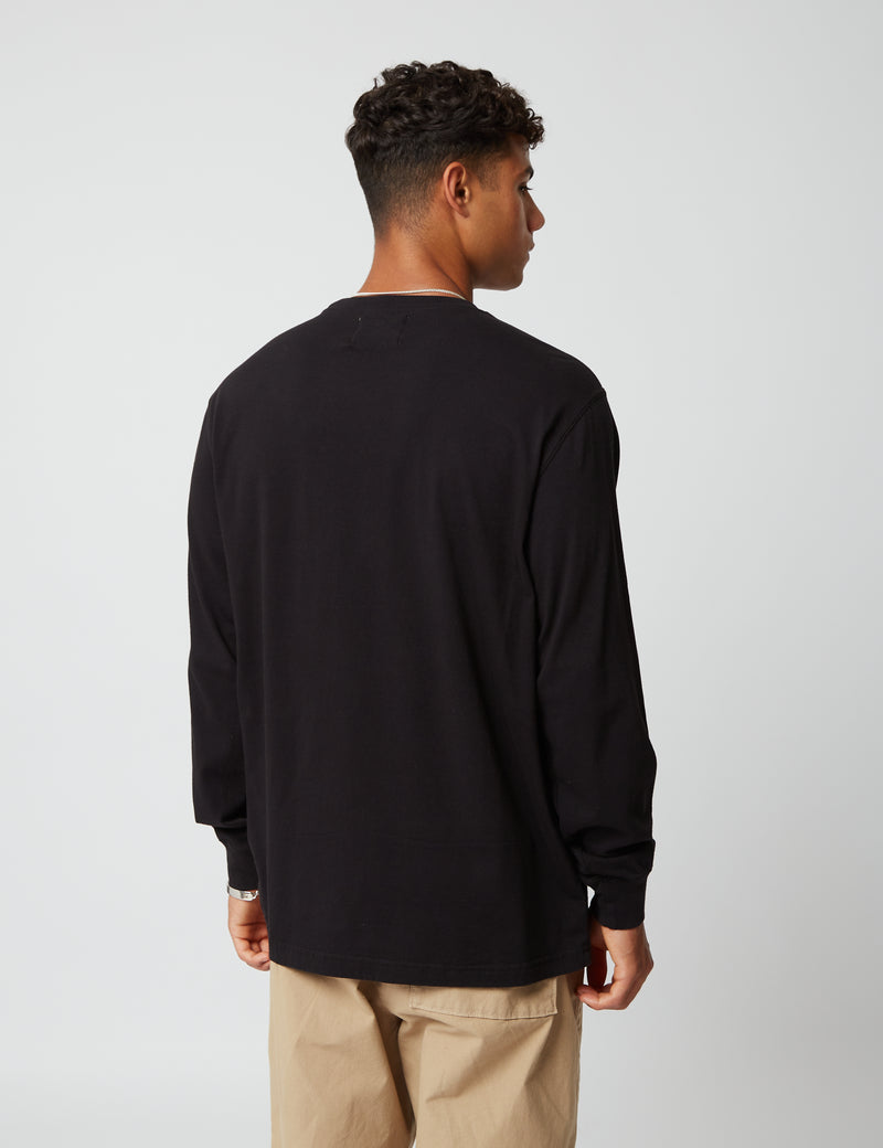Bhode Long Sleeve T-Shirt (Organic/Canada Origin, 9oz) - Black